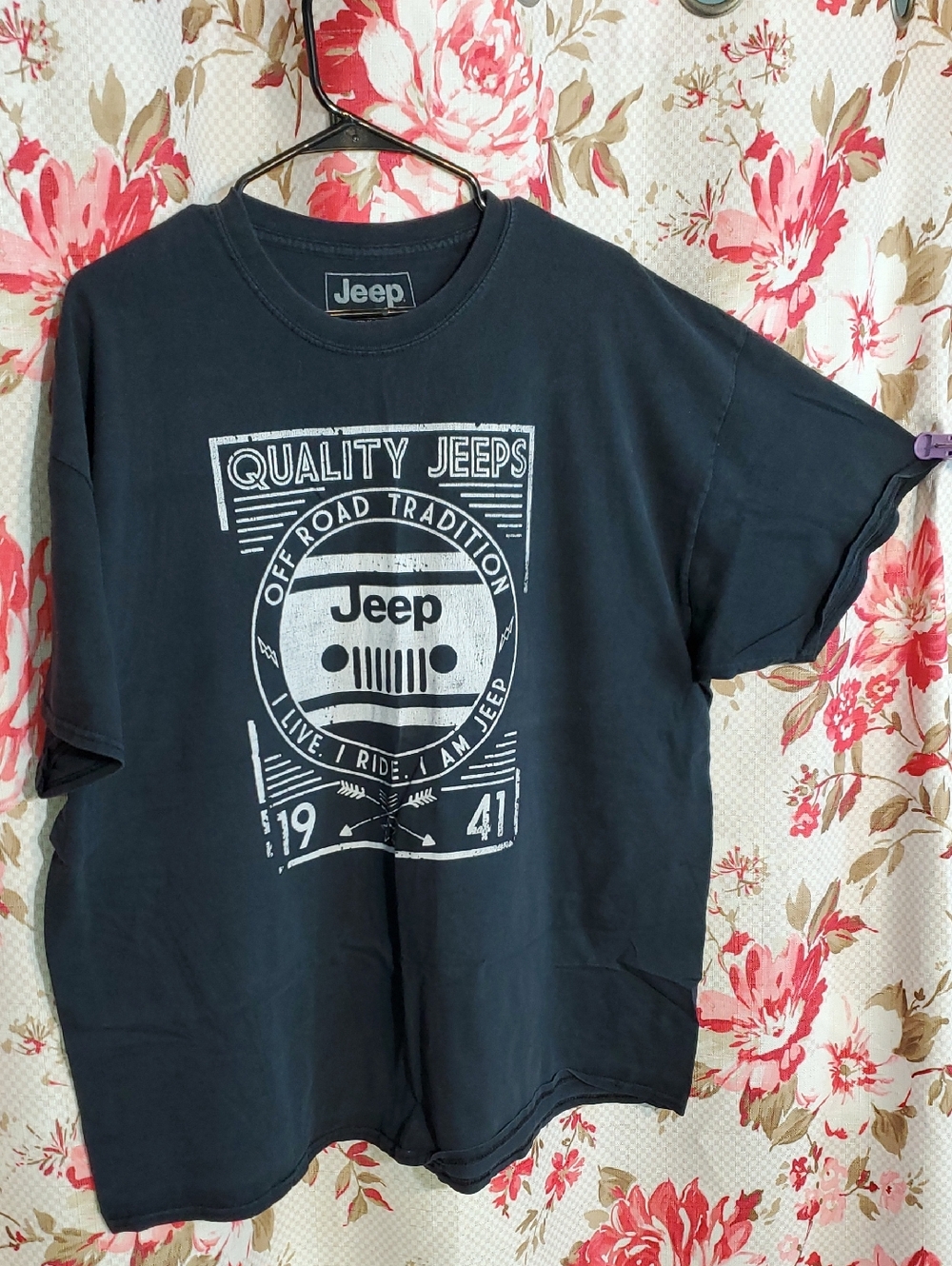 Jeep Black Graphic Off-Road Logo Tee XXL Cotton